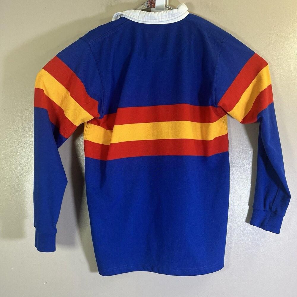 Withernot Rugby Shirt Mens Small Blue Red Yellow Stripe Premium Heavy Knit - Picture 3 of 8